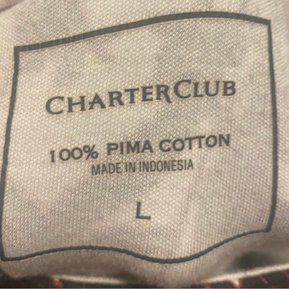 Charter Club, size L, floral red and white top - Picture 3 of 3